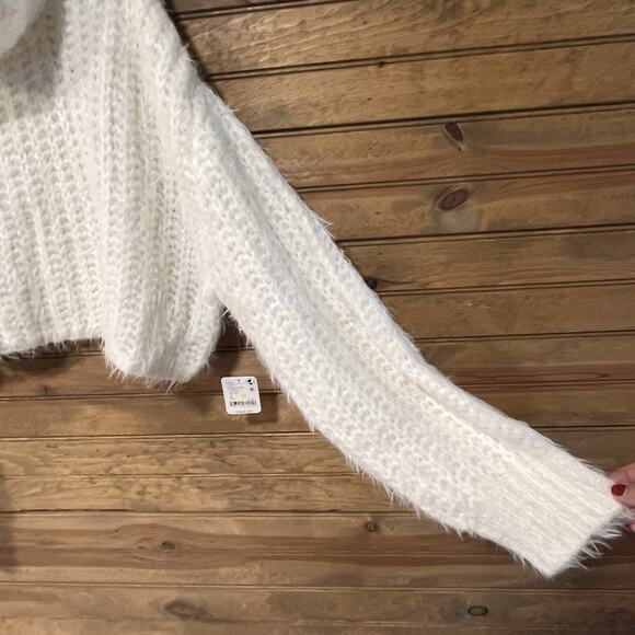 Free People Wool Blend Cropped Sweater Size XL Pullover Boho Soft Feminine - Picture 6 of 15